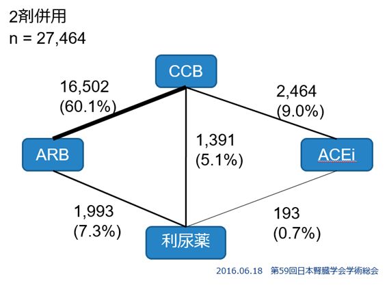 (図)サンプリングデータセットより得られた降圧薬併用パターン